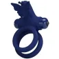Preview: Blue silicone ring with butterfly design and vibration function.