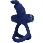 Preview: Blue, spiral silicone ring with handle and rounded tip, on a white background.