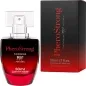 Preview: Parfümflasche und Verpackung von PheroStrong Beast für Männer, 50 ml, in Rot und Schwarz.
