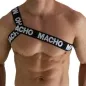 Preview: Muskulöser Oberkörper mit schwarzem Gurt, der "MACHO" in weißen Buchstaben trägt.