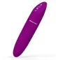 Preview: Lila Vibrator mit glatter Oberfläche und silbernem Ring, Marke "LELO" auf der Oberseite.