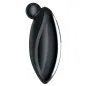 Preview: Black, ergonomic massage device with a round head, side view.
