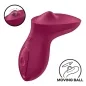 Preview: Red vibrator with movable ball and controls, side view.
