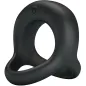 Preview: Schwarzer Silikonring mit integriertem Ein-/Ausschalter, ergonomisch geformt.