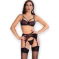 Preview: Cr 4693 4 Tlg. Set Rosa / Schwarz M | Chilirose
