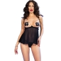 Preview: Cr 4715 Babydoll 4 Tlg. Set Schwarz M | Chilirose