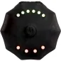 Preview: Black device with green and red LED light circuit and central on/off switch.