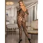Preview: Open-shoulder mesh bodystocking, black – Subblime