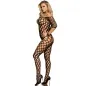 Preview: Open-shoulder mesh bodystocking, black – Subblime