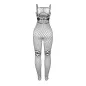 Preview: Netz-Bodystocking Mit Details Auf Brust + Bauch Schwarz – Subblime