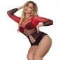 Preview: Red and Black Long Sleeve Bodystocking – Subblime