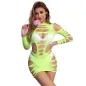 Preview: Green Long Sleeve Elastic Mesh Bodystocking – Sublime