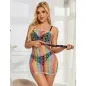 Preview: Rainbow Netz-Bodystocking Mit Freien Schultern – Subblime