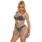Preview: Rainbow Netz-Bodystocking Mit Freien Schultern – Subblime