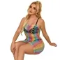 Preview: Rainbow Netz-Bodystocking Mit Freien Schultern – Subblime