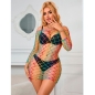 Preview: SUBBLIME - 952426 REGENBOGEN-BODYSTOCKING MIT LANGEN RMELN UND NETZ EINE GRÖSSE