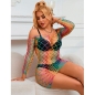 Preview: SUBBLIME - 952426 REGENBOGEN-BODYSTOCKING MIT LANGEN RMELN UND NETZ EINE GRÖSSE