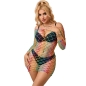 Preview: SUBBLIME - 952426 REGENBOGEN-BODYSTOCKING MIT LANGEN RMELN UND NETZ EINE GRÖSSE