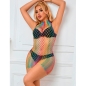 Preview: SUBBLIME - 952433 RAINBOW HOHER KRAGEN RMELLOSER NETZ BODYSTOCKING EINE GRÖSSE