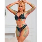Preview: SUBBLIME - 952440 2-TEILIGER NETZ-BODYSTOCKING LANGARM REGENBOGEN EINE GRÖSSE