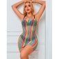 Preview: SUBBLIME - 952457 RAINBOW OFF SHOULDER RMELLOSER NETZ BODYSTOCKING EINE GRÖSSE