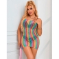Preview: SUBBLIME - 952457 RAINBOW OFF SHOULDER RMELLOSER NETZ BODYSTOCKING EINE GRÖSSE