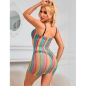 Preview: SUBBLIME - 952457 RAINBOW OFF SHOULDER RMELLOSER NETZ BODYSTOCKING EINE GRÖSSE