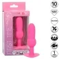 Preview: Pink, heart-shaped, vibrating silicone product in packaging, with 10 functions, waterproof, USB rechargeable.