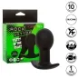 Preview: Black silicone anal toy with packaging, 10 functions, waterproof, USB rechargeable, 1 year warranty.