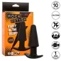 Preview: Packaging of a black silicone plug with 10 functions, waterproof, USB rechargeable, 1 year warranty.