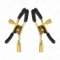 Preview: Two golden clamps with black handles and screw mechanism, on a white background.