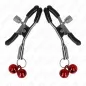 Preview: Doppelte Glocken-Nippelklammere Rot 6cm – Kink