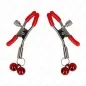 Preview: Red double bell nipple clamp, red, 6cm – Kink