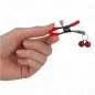 Preview: Red double bell nipple clamp, red, 6cm – Kink