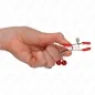 Preview: Red double bell nipple clamp, red, 6cm – Kink