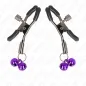 Preview: Double Bell Nipple Clamp Purple 6cm – Kink