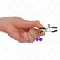 Preview: Double Bell Nipple Clamp Purple 6cm – Kink