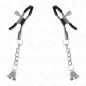 Preview: Silver nipple clamps with bell pendant 6cm – Kink