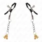 Preview: Golden nipple clamps with bell pendant 6cm – Kink