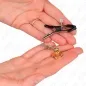 Preview: Golden nipple clamps with bell pendant 6cm – Kink