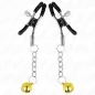 Preview: Goldene Jingle Bell Anhänger-Nippelklammern 6cm – Kink