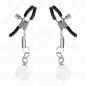Preview: Glass bead nipple clamps, silver, 6cm – Kink