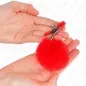 Preview: Faux fur ball nipple clamp red 6cm – Kink