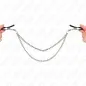 Preview: Two hands are holding clamps with a double metal chain between them.