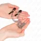 Preview: Nipple clamps with 2 thick chains, silver, 20/23cm – Kink