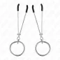 Preview: Zwei silberne Metallringe mit langen Stäben und schwarzen Enden auf weißem Hintergrund.