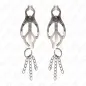 Preview: Japanese cloverleaf nipple clamps with small silver chains – Kink