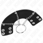 Preview: KINK - PENISRING 4 CM KETTE 7 CM METALL MIT LEDERGURTE