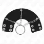 Preview: Penis ring 4cm chain 7cm metal with leather straps – Kink