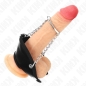 Preview: KINK - PENISRING 4 CM KETTE 7 CM METALL MIT LEDERGURTE